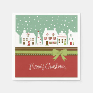 Merry Christmas Holiday Cocktail Paper Napkins