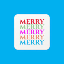 Merry Christmas Holiday Colorful Stickers