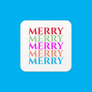 Merry Christmas Holiday Colorful Stickers