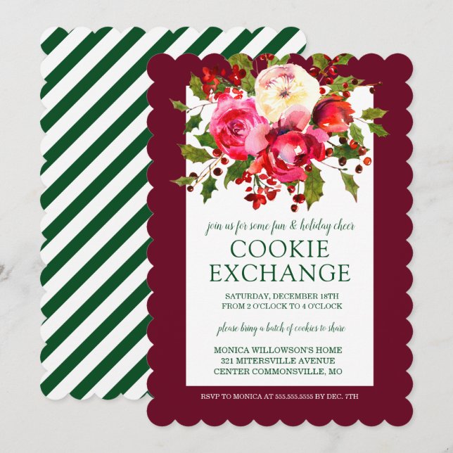 Merry Christmas | Holiday Cookie Exchange Invitation (Front/Back)