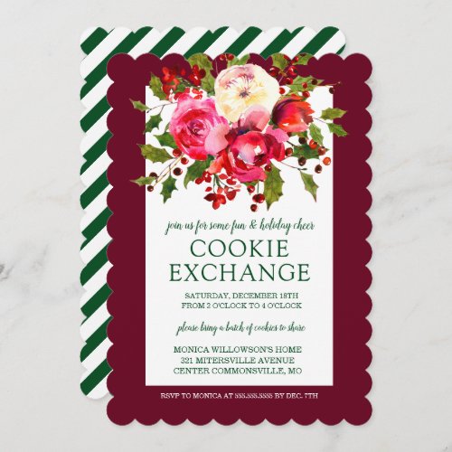 Merry Christmas  Holiday Cookie Exchange Invitation