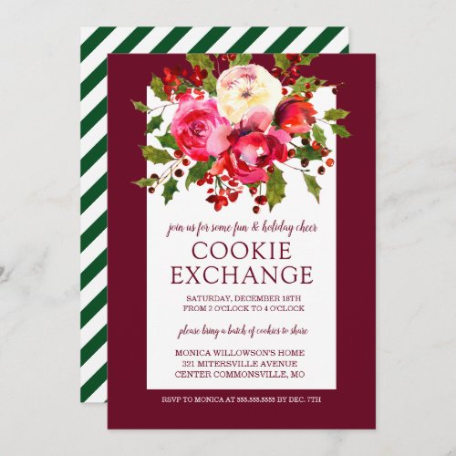 Merry Christmas  Holiday Cookie Exchange Invitation