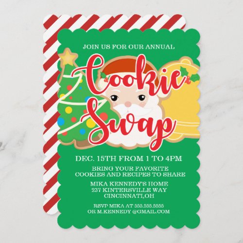 Merry Christmas  Holiday Cookie Swap Invitation