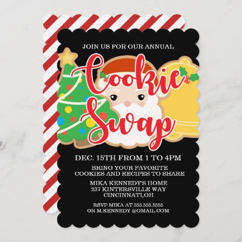 Merry Christmas  Holiday Cookie Swap Invitation