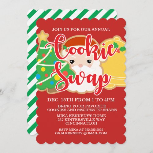 Merry Christmas  Holiday Cookie Swap Invitation