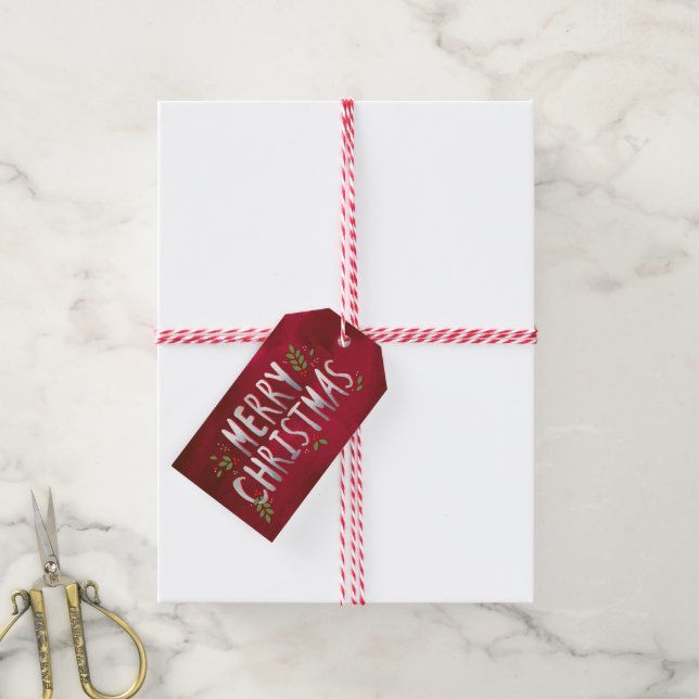 Merry Christmas Holiday Custom Gift Tags (With Twine)