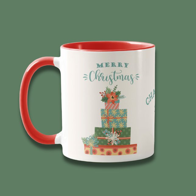 Merry Christmas Holiday Cute Modern Personalized  Mug (Creator Uploaded)