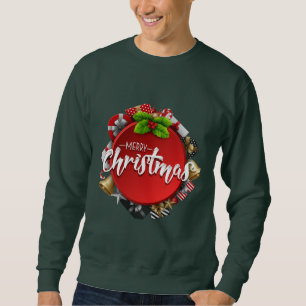 Merry Christmas Holiday Deep Forest Green Sweatshirt
