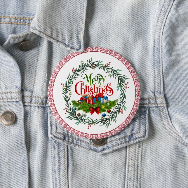 Merry Christmas, holiday design, Button (In Situ)