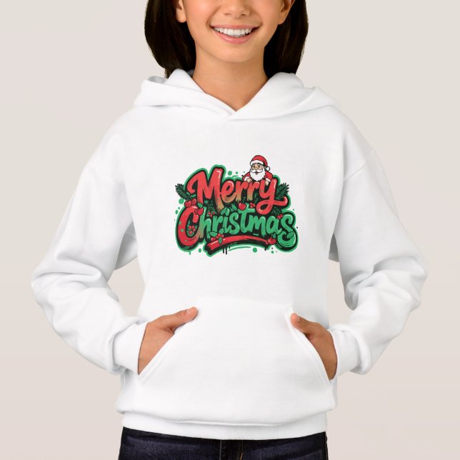 Merry Christmas Holiday Design Hoodie (Front)