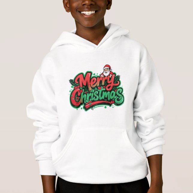 Merry Christmas Holiday Design Hoodie (Front)