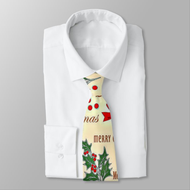 Merry Christmas holiday design Neck Tie (Tied)