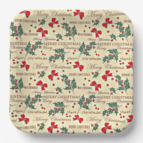 Merry Christmas holiday design Paper Plates