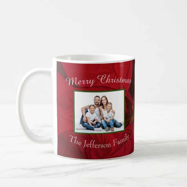 Merry Christmas Holiday Family Photo Personalize Coffee Mug (Left)