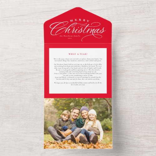 Merry Christmas holiday family update trifold card