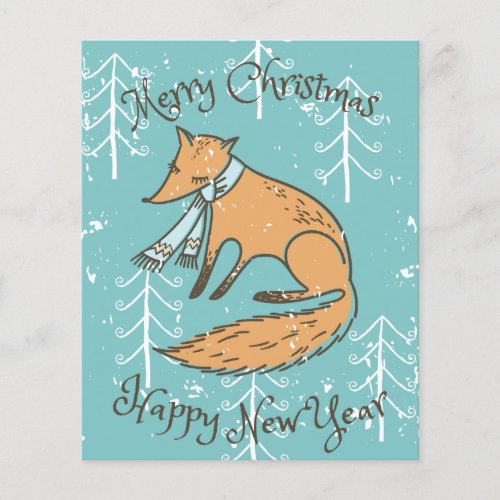 Merry Christmas Holiday Fox Cozy Flyer