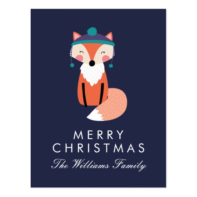 Merry Christmas | Holiday Fox Friend Postcard