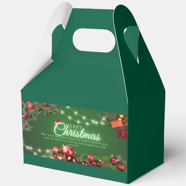 Merry Christmas Holiday Gift Box with Festive Orna (Back)