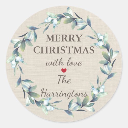Merry Christmas Holiday Gift Label Stickers