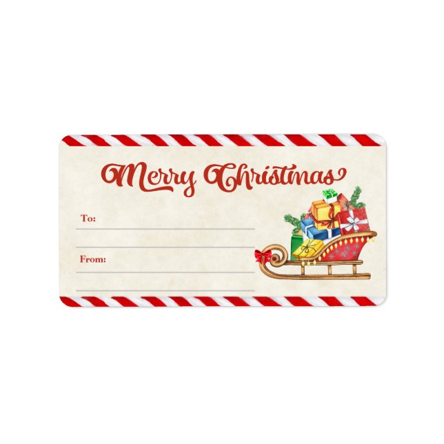 Merry Christmas Holiday Gifts Friend and Business Label (Front)