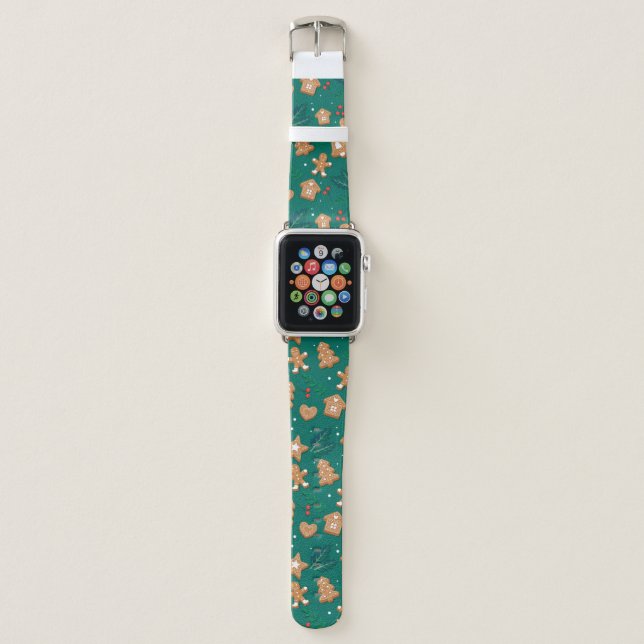 Merry Christmas Holiday | Gingerbread Cookies Apple Watch Band (Front)