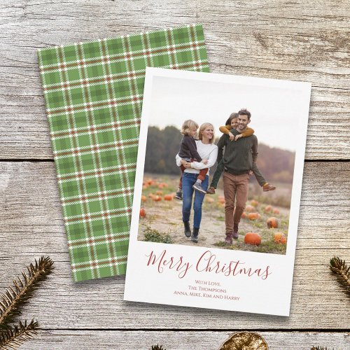 Merry Christmas Holiday Green Red Country Plaid