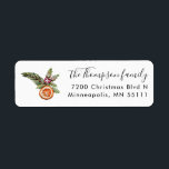 Merry Christmas Holiday Greenery Return Address  Label<br><div class="desc">Rustic return address label for the Christmas season featuring watercolor illustration of winter greenery.</div>