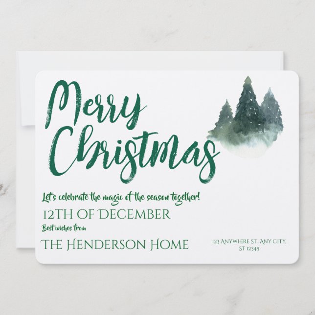 Merry Christmas Holiday Greeting Card Invitation (Front)