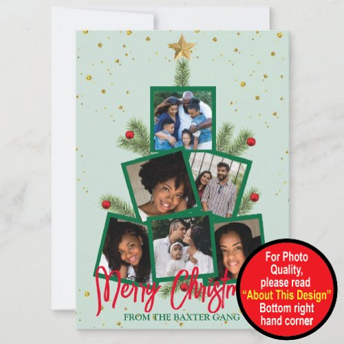 Merry Christmas Holiday Greeting Card With Photos