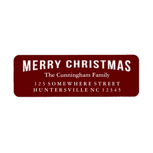 Merry Christmas Holiday Greeting Label (Front)