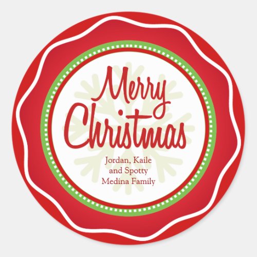 Merry Christmas Holiday Greetings Labels