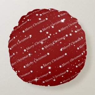 Merry Christmas, holiday greetings, Round Pillow