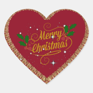 Merry Christmas holiday  Heart Sticker