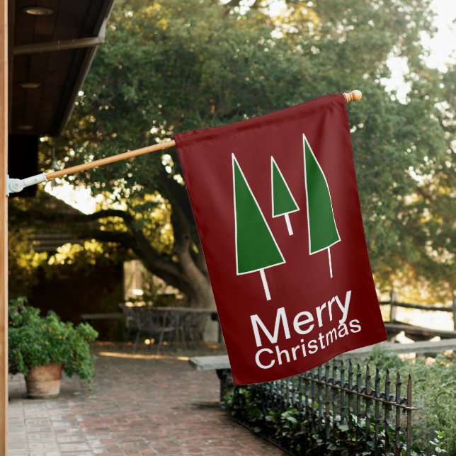 Merry Christmas Holiday House Flag (In SItu)