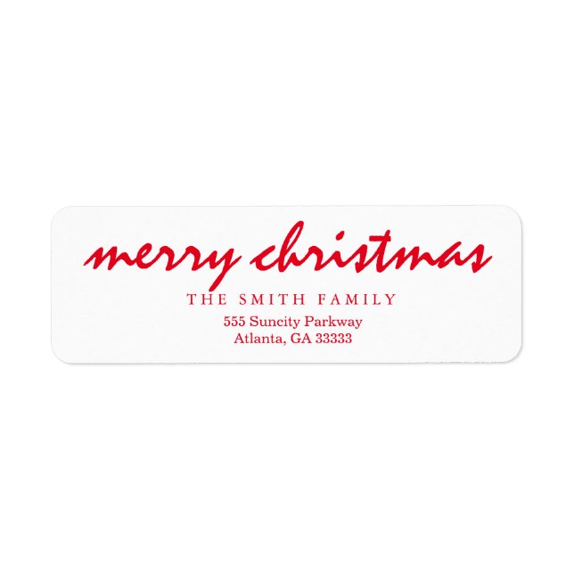 Merry Christmas Holiday Label (Front)