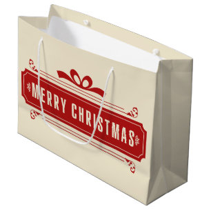 Merry Christmas Holiday Large Gift Bag
