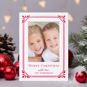 Merry Christmas Holiday Letterpress Photo Cards