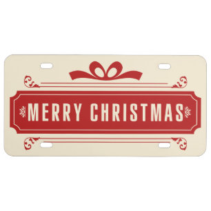 Merry Christmas Holiday License Plate