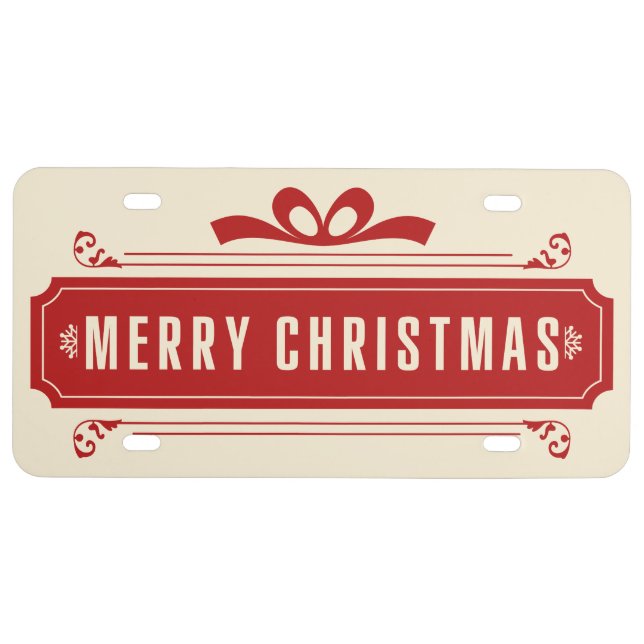 Merry Christmas Holiday License Plate (Front)