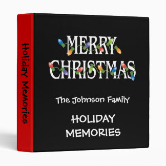 Merry Christmas Holiday Lights 3 Ring Binder