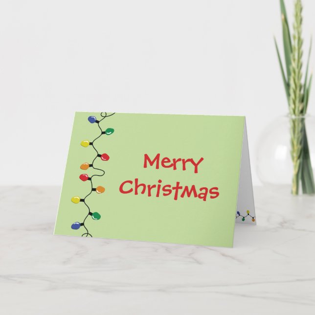 Merry Christmas Holiday Lights Customizable Card (Front)