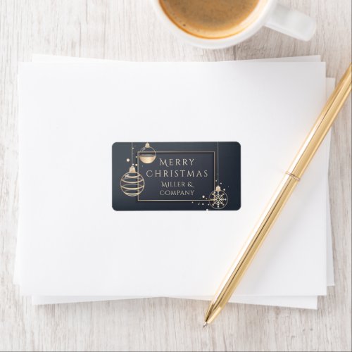 Merry Christmas Holiday Modern Script Corporate Label