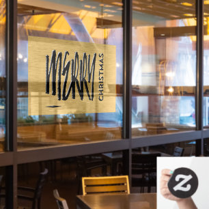 Merry Christmas Holiday Modern Typography Window Cling