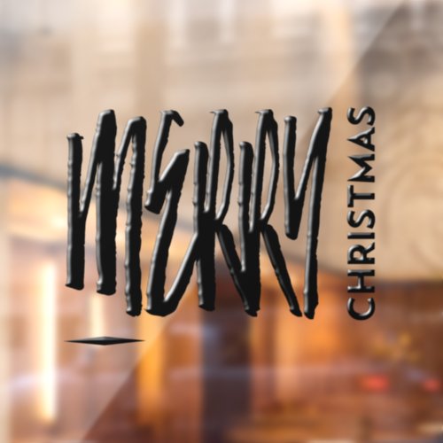 Merry Christmas Holiday Modern Typography  Window  Window Cling