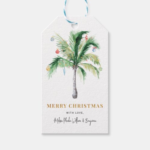 Merry Christmas Holiday Palm Tree Moving Gift Tags
