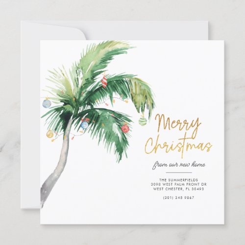 Merry Christmas Holiday Palm Tree Weve Moved Announcement