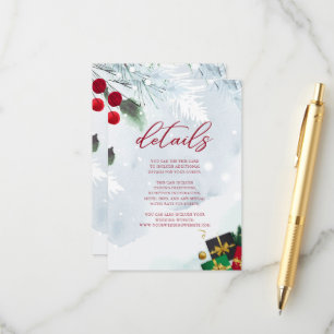 Merry Christmas Holiday Party Guest Details Enclosure Card