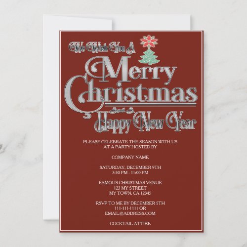 Merry Christmas Holiday Party Invitation