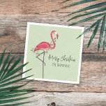 Merry Christmas Holiday Party Lights Pink Flamingo Napkins<br><div class="desc">This design features Christmas holiday string light flamingo, elegant modern watercolor cute simple, a festive holiday twinkle lights fun, beach tropical coastal island house, modern elegant simple trendy, modern calligraphy script font, whimsical typography template, simple and minimal classic illustration, Christmas holiday chic celebration, unique minimalist hand drawn whimsical Whimsical simple...</div>