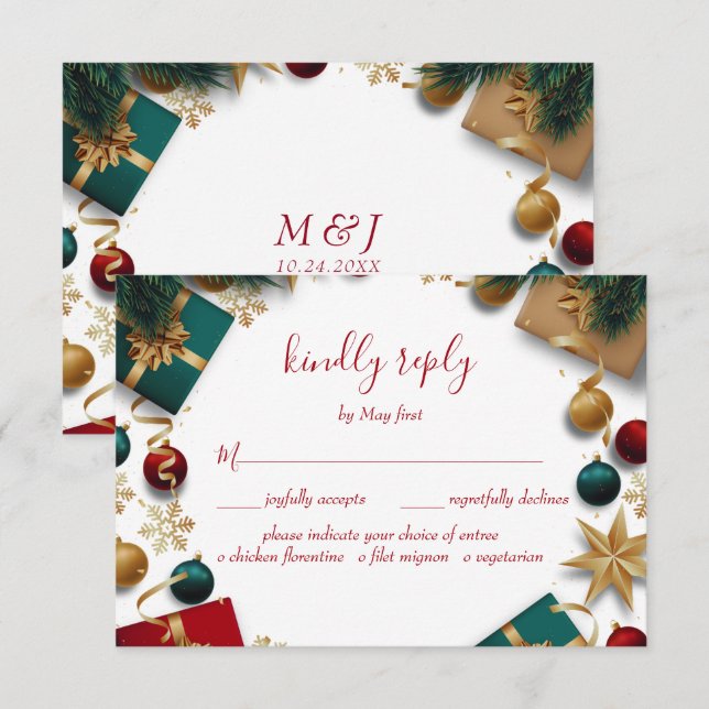 Merry Christmas Holiday Party RSVP Card (Front/Back)
